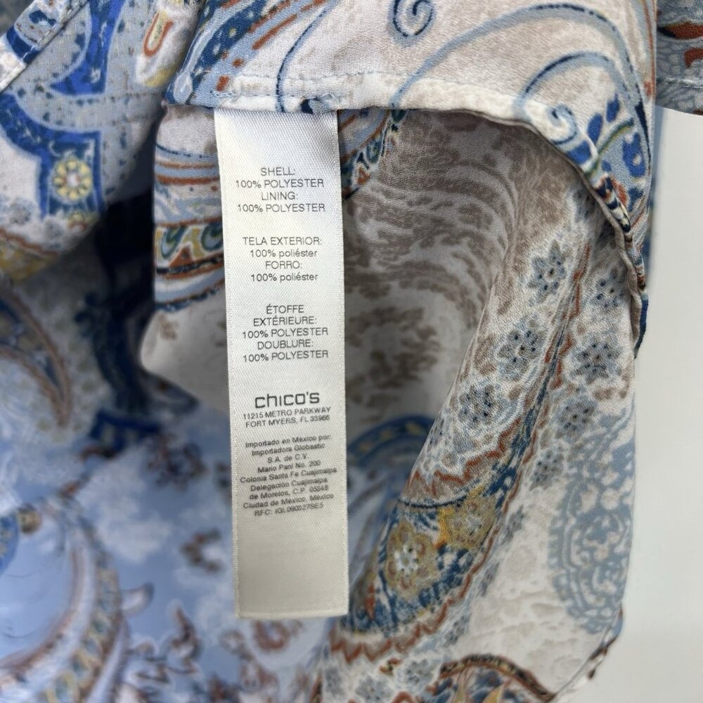 Chicos Paisley Tunic Top Women’s Size 3 US XL - Picture 5 of 8